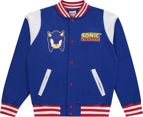 Sonic the Hedgehog Boys Snap Snap Jacket - Varsity Jackets Made W Polyester Fabric - Snap Button Kids Letterman Jackets in Saudi Arabia