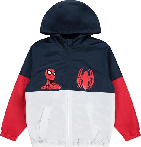 Marvel Spiderman Boys Hooded Kids Windbreaker Jacket - Lightweight & Durable Boys Windbreaker Jacket with Hood - Nylon Fabric in Saudi Arabia