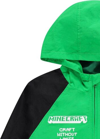 Minecraft Boys Hooded Kids Windbreaker Jacket - Lightweight & Durable Boys Windbreaker Jacket with Hood - Ideal Nylon Fabric in Saudi Arabia