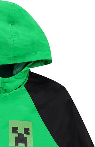 Minecraft Boys Hooded Kids Windbreaker Jacket - Lightweight & Durable Boys Windbreaker Jacket with Hood - Ideal Nylon Fabric in Saudi Arabia