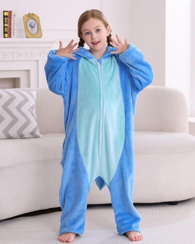 DELEY Onesie Costume Kids Halloween Christmas Costume Cosplay Sleepwear One Piece Animal Pajamas for 4-13 Axolotl in Saudi Arabia