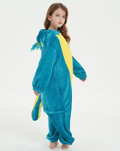 DELEY Onesie Costume Kids Halloween Christmas Costume Cosplay Sleepwear One Piece Animal Pajamas for 4-13 Axolotl in Saudi Arabia