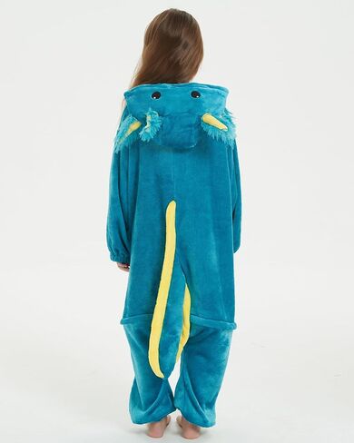 DELEY Onesie Costume Kids Halloween Christmas Costume Cosplay Sleepwear One Piece Animal Pajamas for 4-13 Axolotl in Saudi Arabia