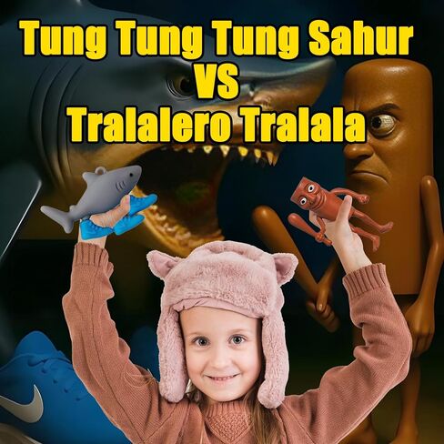 24PCS Brainrot Toys Italian Memes Keychain Tung Tung Tung Sahur Keychain Tralalero Tralala Toys Figurine Gift for Halloween Christmas Birthday in Saudi Arabia