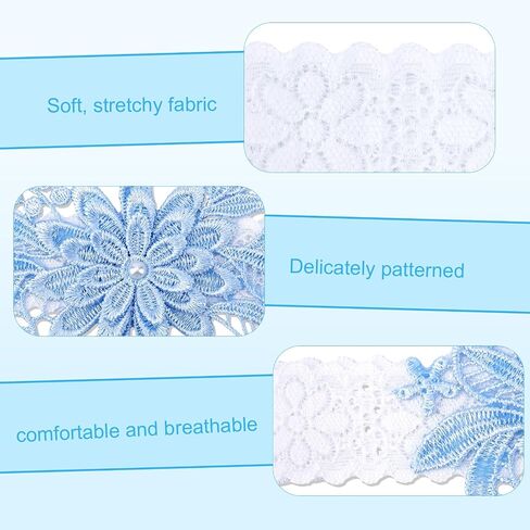2pcs Garters for Bride, Lace Bridal Garter Floral Lace Leg Belt Elegant Wedding Accessories for Women Girls Gift (Sky Blue) in Saudi Arabia