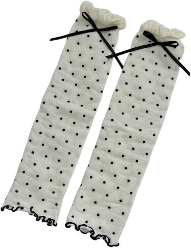 Women Y2K الساق تدفئة Bowknot Polka Dot جوارب القطن الحياكة JK النمط الحلو الفتيات لوليتا جوارب طويلة in Kuwait