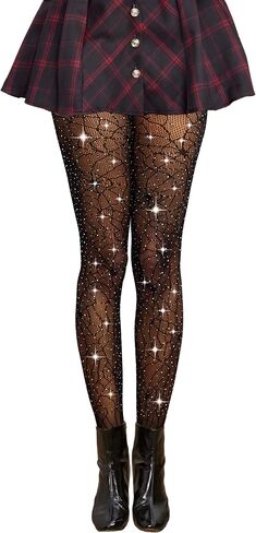 Star Fishnet Stockings for Women-Lace Design, Breathable & Stretchy Tights for Party, Cosplay, Fashion in Saudi Arabia