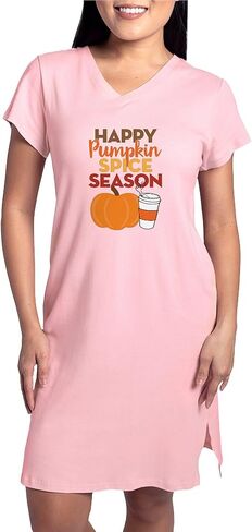 Cafepress Pumpkin Spice Season Nightshirt ، قميص Pajama الطويل الناعم ، Cotton PJS/Pajamas Pink in Saudi Arabia