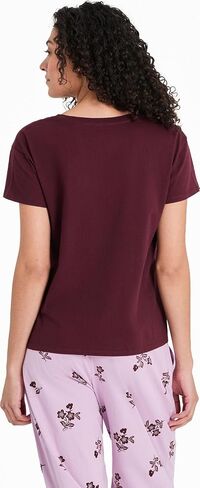 Life is Good. Women's Make Every Day Count Flowers Snuggle Up Sleep Vee, Deep Burgundy in Saudi Arabia