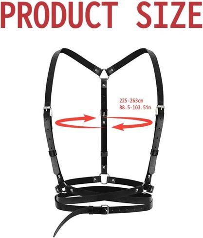 Gothic Leather Waist Harness Belt for Women - Adjustable Chest Vest Body Harness Chains Top for Party, Nightclub, Dating in Saudi Arabia