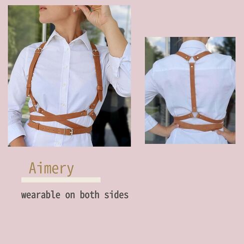Gothic Leather Waist Harness Belt for Women - Adjustable Chest Vest Body Harness Chains Top for Party, Nightclub, Dating in Saudi Arabia