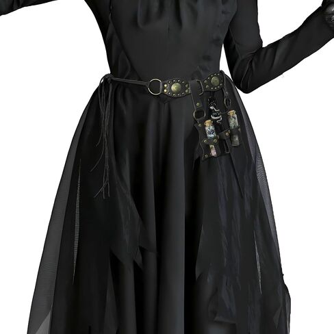 Women Medieval Faux Leather Alchemy Set - Witch Crystal Wand, Wizard Belt with Potion Vials, Cosplay Waist Pouch in Kuwait
