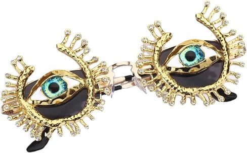Rhinestone Funny disco rave trendy jersey shore y2k wrap around Party Unique Sunglasses Ladies Glasses in Saudi Arabia