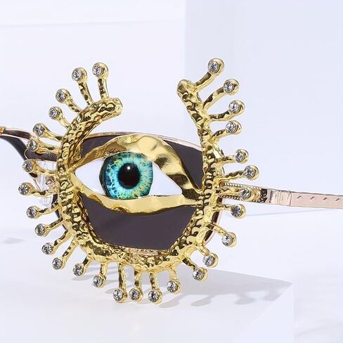 Rhinestone Funny disco rave trendy jersey shore y2k wrap around Party Unique Sunglasses Ladies Glasses in Saudi Arabia
