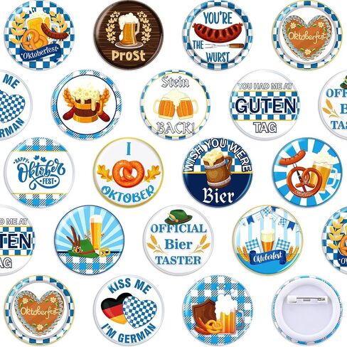 48 PCS Mini Oktoberfest Buttons Dins Bavarian Buttons Badges Ballk for Oktoberfest Bavarian Party Party Favors Supplies Decort in Saudi Arabia