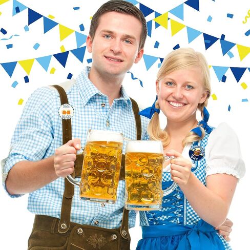 48 PCS Mini Oktoberfest Buttons Dins Bavarian Buttons Badges Ballk for Oktoberfest Bavarian Party Party Favors Supplies Decort in Saudi Arabia