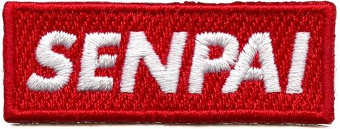 Senpai Hat Patch Red Box Logo Embroidered Iron On in Saudi Arabia