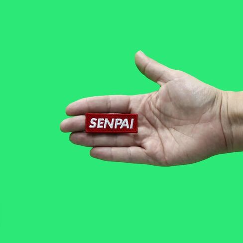 Senpai Hat Patch Red Box Logo Embroidered Iron On in Saudi Arabia