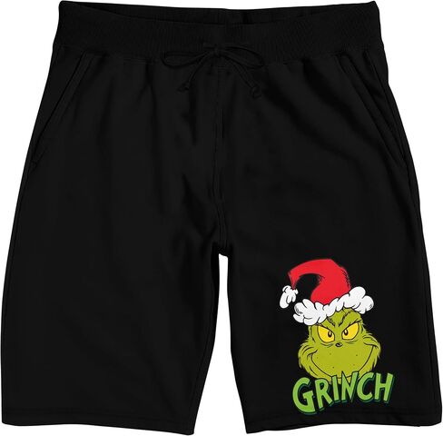 BioWorld The Grinch يرتدي سانتا قبعة البالغين السود سراويل بيجاما in Saudi Arabia