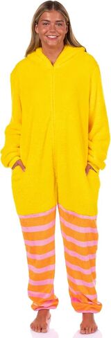 Sesame Street Big Bird البالغين البالغين بيجاما - بدلة اتحاد أزياء الأزياء المغطاة بتصميم ثلاثي الأبعاد للوجه (Big Bird ، صغير/متوسط) in Saudi Arabia