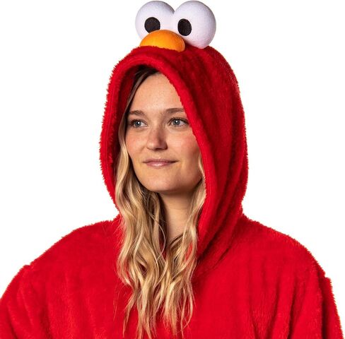 Sesame street character بدلة نقابة للبالغين kigurumi hooded 1 قطعة من الصوف بيجاما للرجال للنساء (Elmo ، كبيرة/x-large) الأحمر in Saudi Arabia