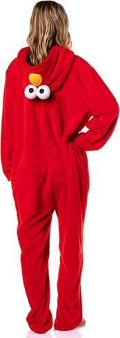 Sesame street character بدلة نقابة للبالغين kigurumi hooded 1 قطعة من الصوف بيجاما للرجال للنساء (Elmo ، كبيرة/x-large) الأحمر in Saudi Arabia