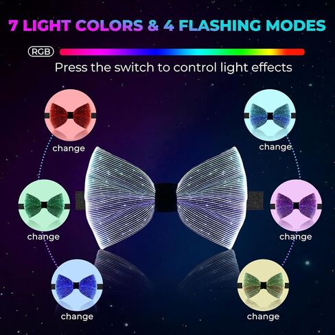 Light Up Bow Ties 7 Colour in Kuwait