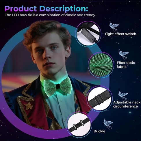 Light Up Bow Ties 7 Colour in Kuwait