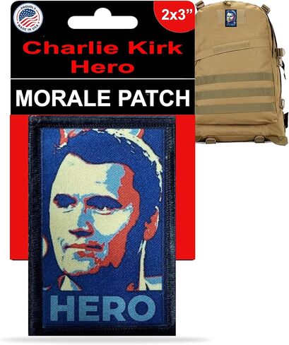 Charlie Kirk Hero Morale Patch | Charlie Kirk Memorial Patch by RedheadedTshirts | Patriot Fight Fight Fight Patches for Your Plate Carrier, Backpack, hat, Backpack, Trump USA Flag 2x3 in Saudi Arabia