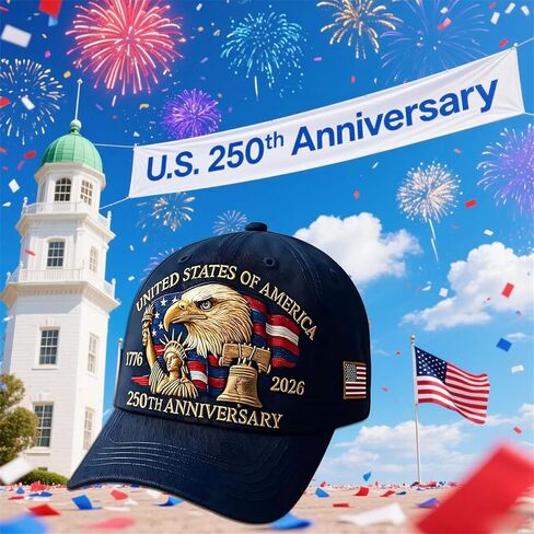 United States 250th Anniversary Hat USA 250th Anniversary Hat Adjustable Printed Patriotic Baseball Cap for Men Women in Saudi Arabia