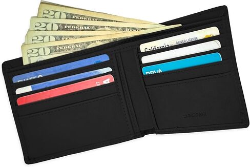 LaserGram Faux Leather Bi-Fold Wallet, Hawaiian Sea Turtle, Personalized Engraving Included (Black with Silver) in Kuwait