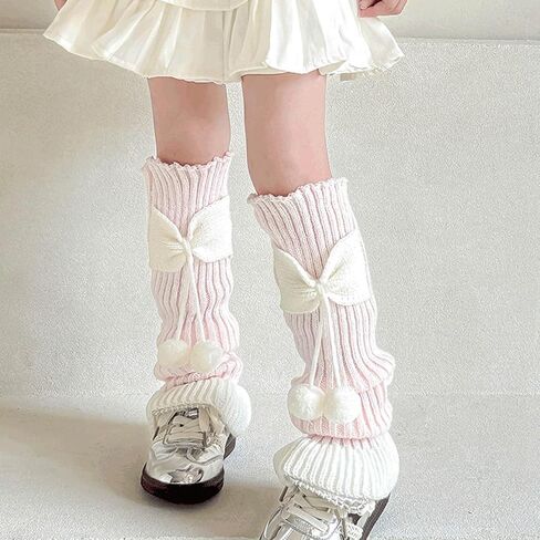 فتيات الساق تدفئة y2k لطيف bowkknot غامض جوارب طويلة السقوط أزياء عيد الميلاد streetwear kawaii lolita harajuku الساق دافئ in Saudi Arabia