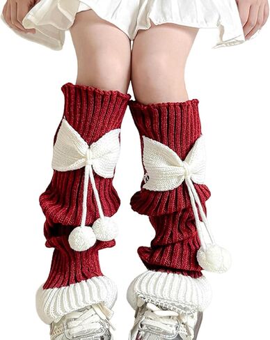 فتيات الساق تدفئة y2k لطيف bowkknot غامض جوارب طويلة السقوط أزياء عيد الميلاد streetwear kawaii lolita harajuku الساق دافئ in Saudi Arabia