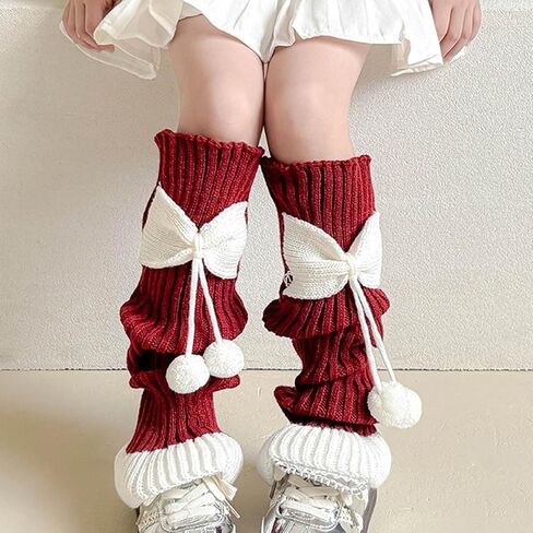 فتيات الساق تدفئة y2k لطيف bowkknot غامض جوارب طويلة السقوط أزياء عيد الميلاد streetwear kawaii lolita harajuku الساق دافئ in Saudi Arabia