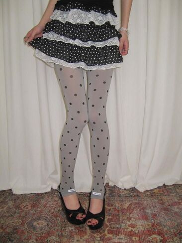 Polka Dot Funky Tights Y2k Whimsy Twee Patterned Stockings Vintage Whimsical Gyaru Alt Accessories 2000s Fashion in Saudi Arabia