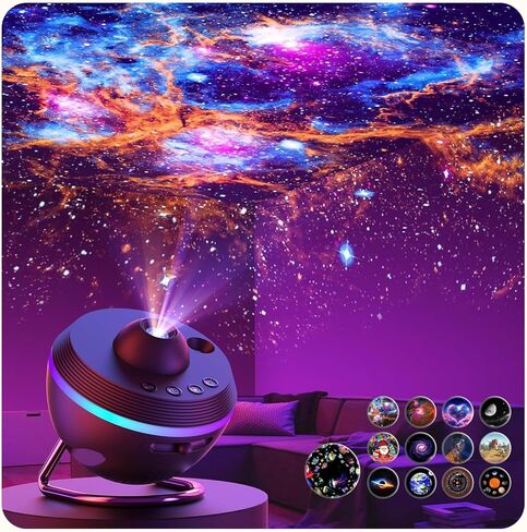 جهاز عرض Galaxy، جهاز عرض Elec3 Star، 13 في 1 قبة فلكية 4K ضوء ليلي للسماء المرصعة بالنجوم مع 6 مصابيح ليلية لغرفة الأطفال والكبار وغرفة النوم وسقف المنزل والمسرح المنزلي وأجهزة عرض الإضاءة المزخرفة in Kuwait