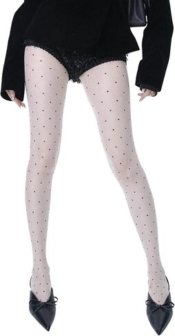 Funky Polka Dot Tights Y2k Whimsy Twee Colorful Patterned Stockings 2000s Vintage Gyaru Alt Accessories in Kuwait