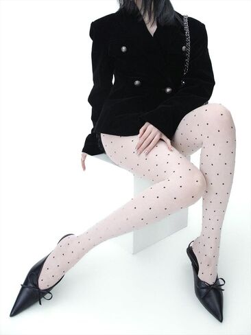 Funky Polka Dot Tights Y2k Whimsy Twee Colorful Patterned Stockings 2000s Vintage Gyaru Alt Accessories in Kuwait