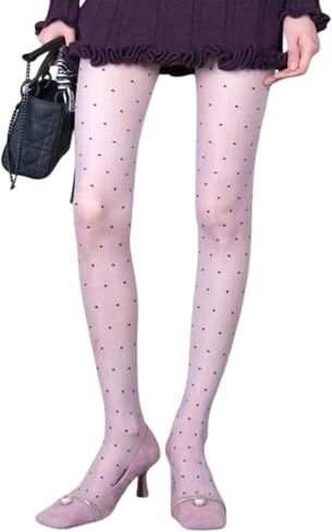 Funky Polka Dot Tights Y2k Whimsy Twee Colorful Patterned Stockings 2000s Vintage Gyaru Alt Accessories in Kuwait