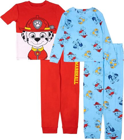 Nickelodeon unisex-child Paw Patrol | Baby Shark | Blue's Clues & You 4-piece Snug-fit Cotton Pajama Set in Saudi Arabia