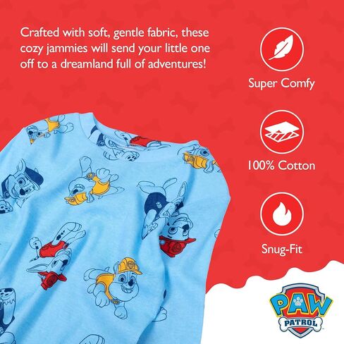 Nickelodeon unisex-child Paw Patrol | Baby Shark | Blue's Clues & You 4-piece Snug-fit Cotton Pajama Set in Saudi Arabia