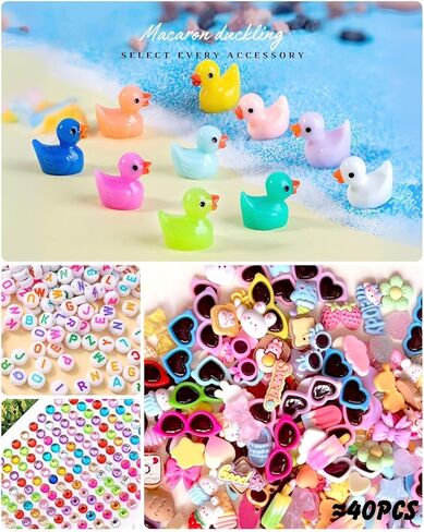 دبابيس البهجة لحقائب الظهر ، 80 مجموعة ملابس ملونة من الملابس الخشبية مقاطع الكرة الطائرة مقاطع الطائرة المشجعين هدايا كبيرة للفريق مع راتنج الاشياء 40 Mini Ducks 40 Bows 300 Beads Rich Excesssories in Kuwait