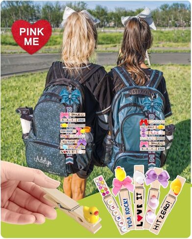 دبابيس البهجة لحقائب الظهر ، 80 مجموعة ملابس ملونة من الملابس الخشبية مقاطع الكرة الطائرة مقاطع الطائرة المشجعين هدايا كبيرة للفريق مع راتنج الاشياء 40 Mini Ducks 40 Bows 300 Beads Rich Excesssories in Kuwait