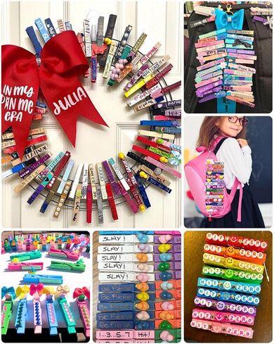 دبابيس البهجة لحقائب الظهر ، 80 مجموعة ملابس ملونة من الملابس الخشبية مقاطع الكرة الطائرة مقاطع الطائرة المشجعين هدايا كبيرة للفريق مع راتنج الاشياء 40 Mini Ducks 40 Bows 300 Beads Rich Excesssories in Kuwait