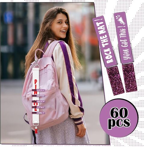 Kigeli 60 PCS Spirit Clips Cheer Dins Pins Cheerleader Higds Dinsions Dins for Backpacks Communnation Flights for Team Cheer HomeS Stuff Supplies Party Party Excessories Bulk (Black ، Shiny) in Saudi Arabia
