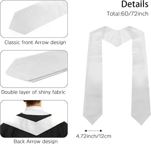 Unisex Adult Plain Graduation Stole Sublimation Graduate Honor Stole in Kuwait