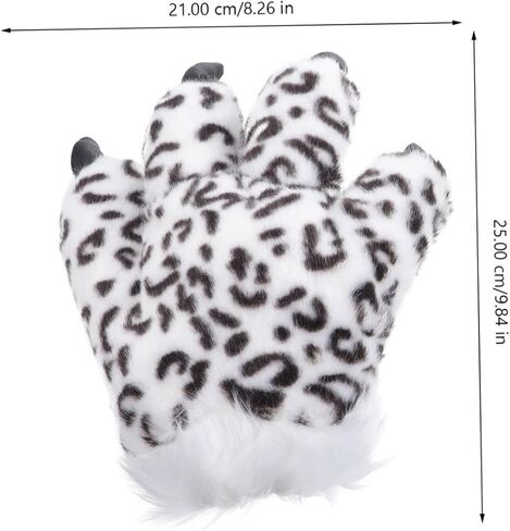 BESTYASH Plush Snow Gloves Cozy Furry Mitts Soft Warm Animal Paw Cosplay Costume Party Halloween Stage in Kuwait