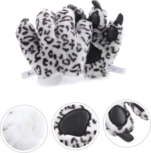 BESTYASH Plush Snow Gloves Cozy Furry Mitts Soft Warm Animal Paw Cosplay Costume Party Halloween Stage in Kuwait