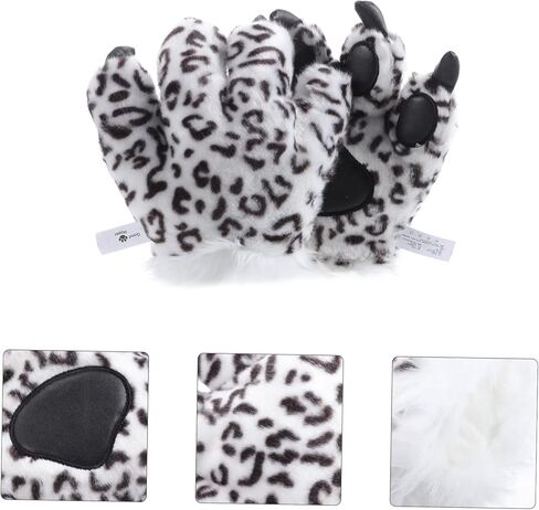 BESTYASH Plush Snow Gloves Cozy Furry Mitts Soft Warm Animal Paw Cosplay Costume Party Halloween Stage in Kuwait