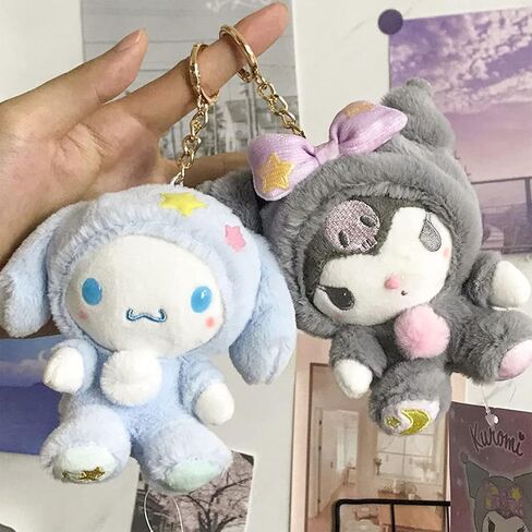 4.5 "سلسلة مفاتيح كرتون لطيفة - Kawaii Plush Animal قلادة - مناسبة لحقائب الظهر والأكياس والسيارات ، هدية للنساء in Kuwait